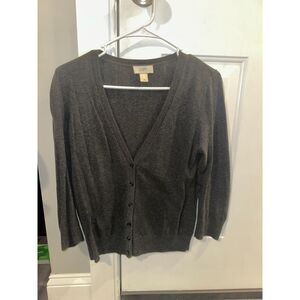 Women's Loft XS Grey Button Cardigan